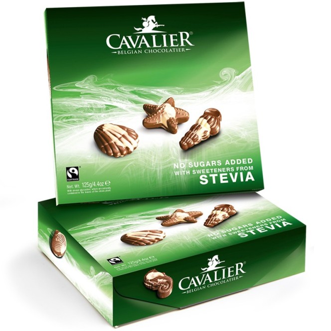 Cavalier Belgian Chocolatier Stevia no sugar added seashells