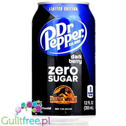 Dr Pepper Dark Berry Zero Sugar 355ml, USA Jurrasic World Limited Edition 2022