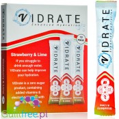 Vidrate Hydration Strawberry & Lime 10 x 5g - izotonik, napój w saszetce bez cukru i kcal z witaminami