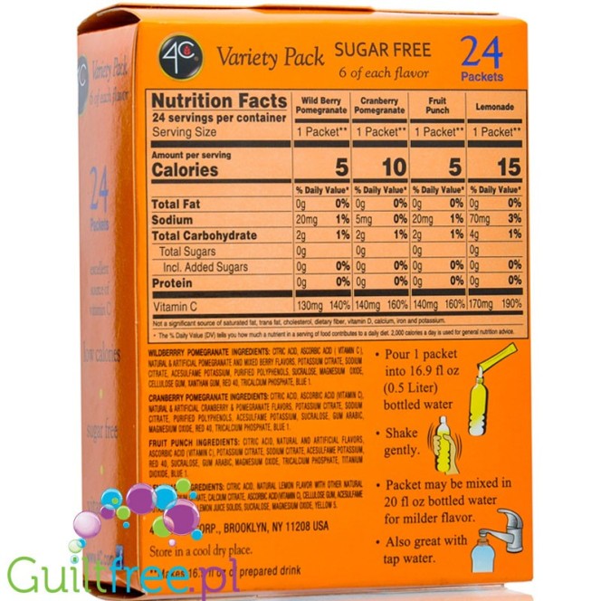 4C Sugar Free Drink Mix Sticks - 24 stick box / Bonus Variety Pack
