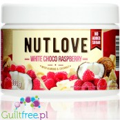 AllNutrition NUTLOVE White Choco Raspberry - krem  białej czekolady z  kokosem bez dodatku cukru z migdałami i maliną