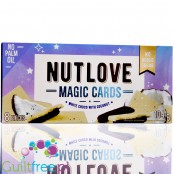 NutLove Magic Cards White Choco & Coconut – ciasteczka kakaowe z kremem kokosowym w białej polewie bez cukru