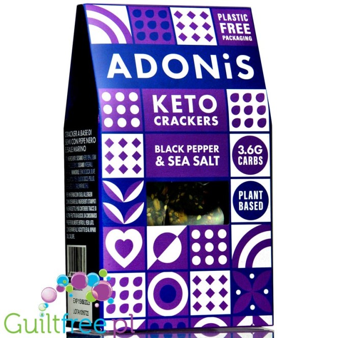 Adonis Keto Crackers - Black Pepper and Sea Salt