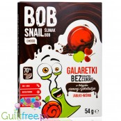 Bob Snail Choco Jabłko & Wiśnia54g - galaretki bez dodatku cukru w ciemnej czekoladzie ze stewią