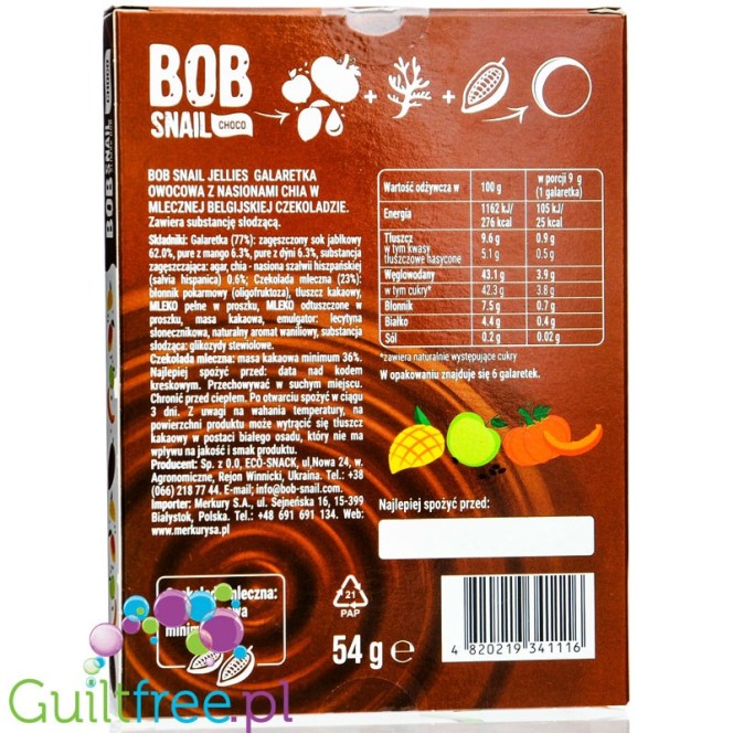 Bob Snail Apple, Mango, Pumpkin, Chia - no added sugar jellies