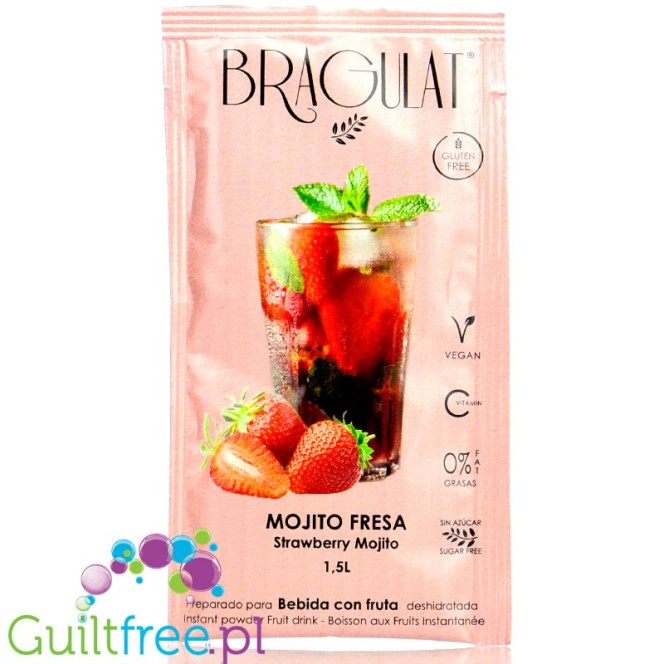 Bragulat Drink Strawberry Mojito - napój instant w saszetce, bez cukru, z witaminą C (Truskawkowe Mojito)