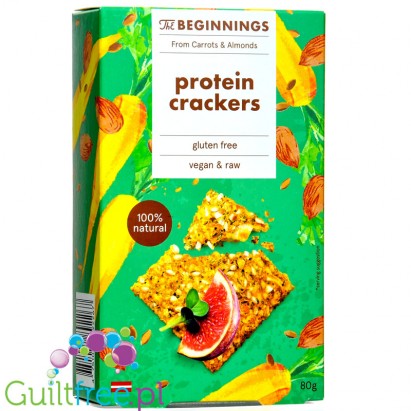 The Beginnings Protein Crackers - migdałowo-marchewkowe krakersy proteinowe RAW bez glutenu, wegańskie