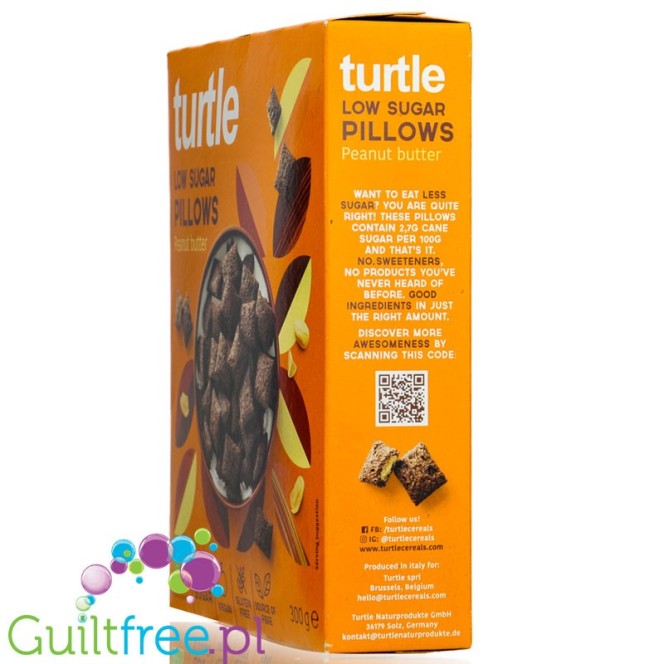 Turtle Low Sugar Peanut Butter Pillows - cereal pillows with peanut butter  gluten-free BIO 300g