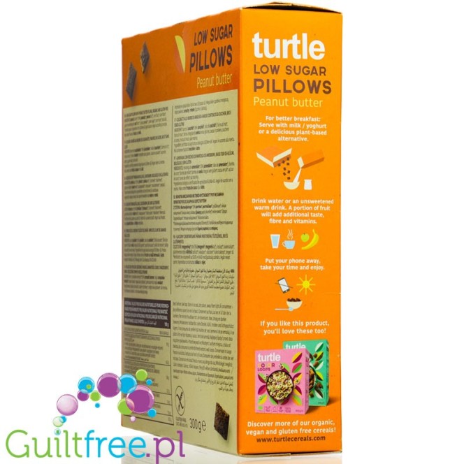 Turtle Low Sugar Peanut Butter Pillows - cereal pillows with peanut butter  gluten-free BIO 300g