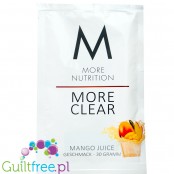 More Nutrition More Clear Mango Juice - klarowny izolat białek mleka, lekka odżywka białkowa ze stewią