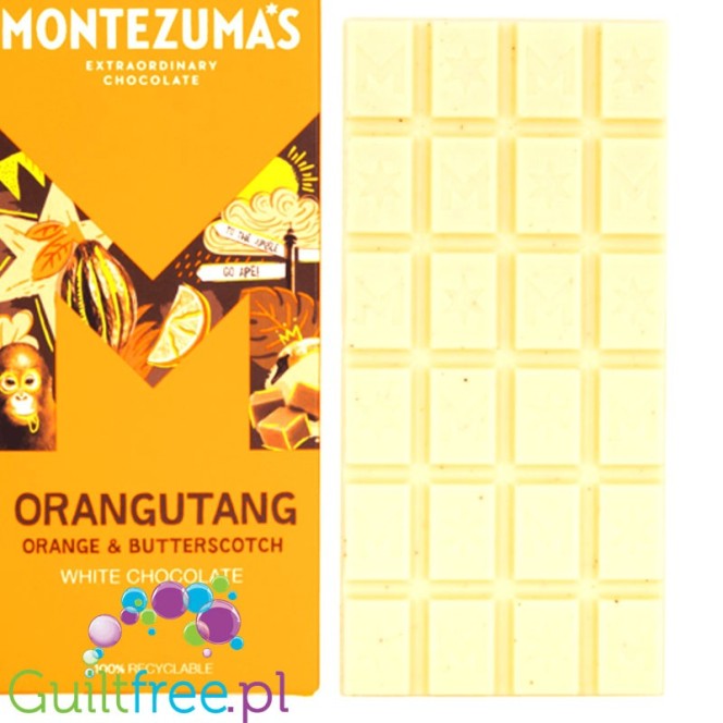 Montezuma's Orangutang  Orange & Butterscotch (CHEAT MEAL) biała czekolada z olejkiem pomarańczowym