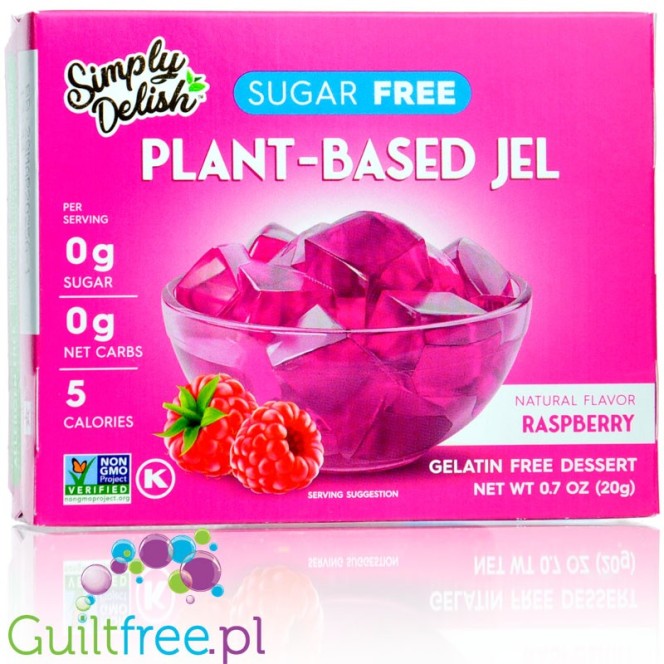 Simply Delish Natural Sugar Free Vegan Raspberry Jelly Dessert