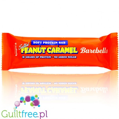 Barebells Soft Peanut Caramel  - 16g białka & 196kcal, mięciutki baton białkowy bez cukru