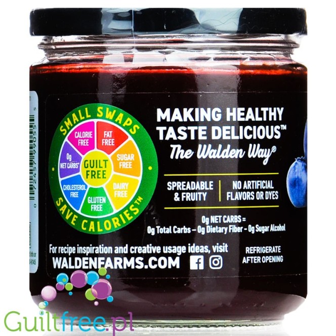 Walden Farms Blueberry Spread USA - dżem jagodowy bez cukru i kcal ze stewią