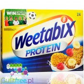 Weetabix Protein (24 sztuki) - prasowane pełnoziarniste płatki śniadaniowe w brykietach z żelazem i witaminami