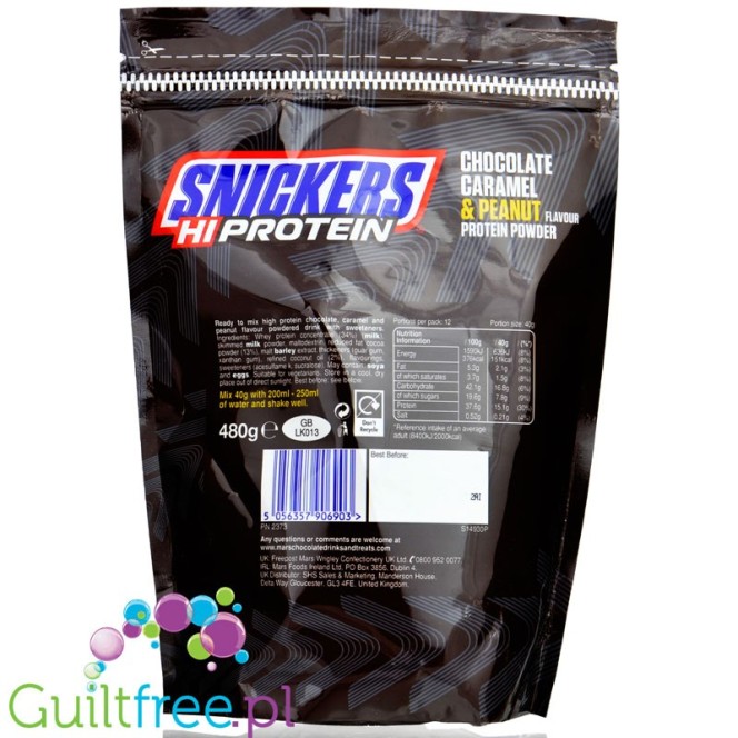 Snickers Hi-Protein Whey Protein odżywka białkowa 0,48 kg