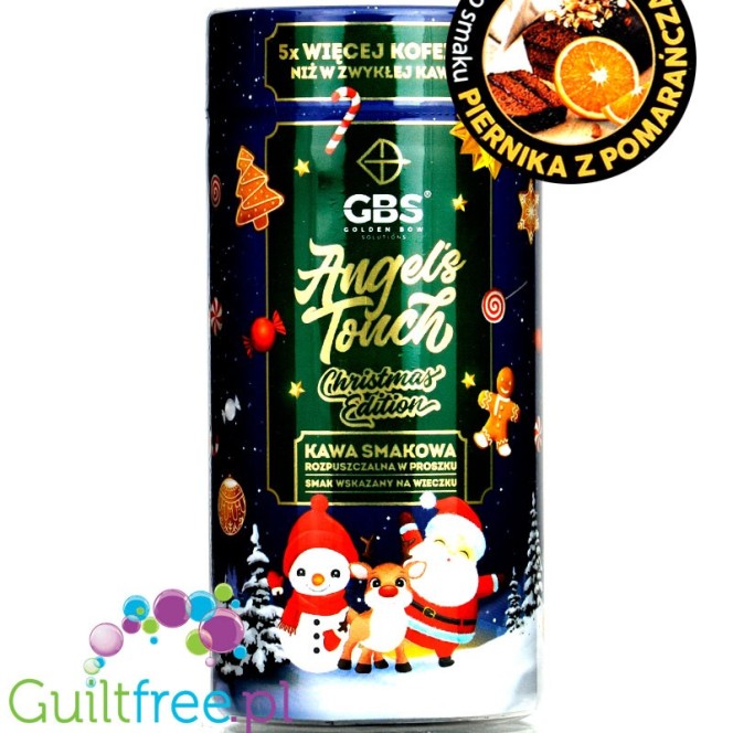 GBS Angel's Touch instant flavored coffee with caffeine boost, Orange Gingerbread