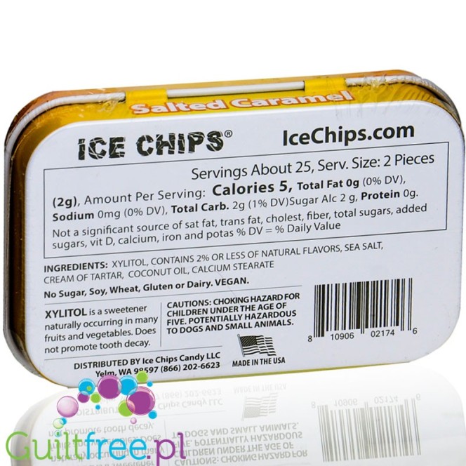 Ice Chips Xylitol Salted Caramel - pudrowe cukierki z ksylitolem, bez cukru