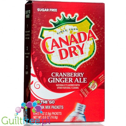 Canada Dry Cranberry Ginger Ale Drink Mix Singles to Go 10kcal - saszetki bez cukru, napój instant