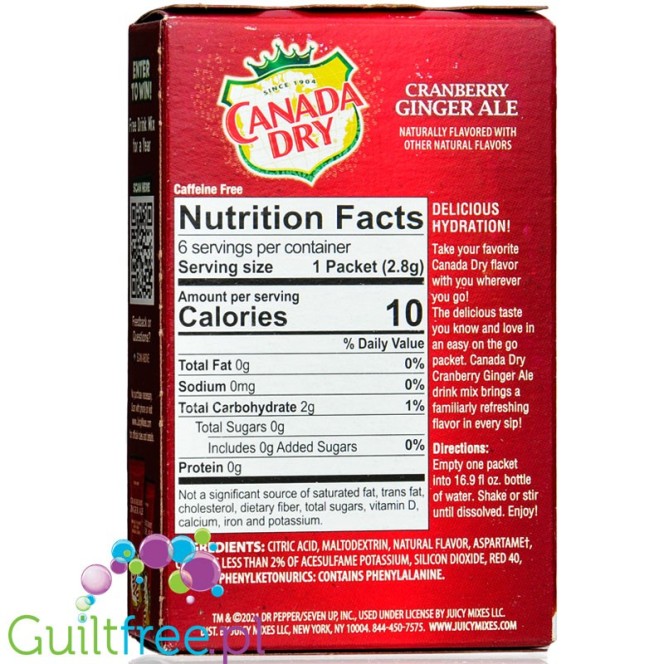 Canada Dry On To Go Cranberry Ginger Ale Drink Mix 0.6oz (16.8g)