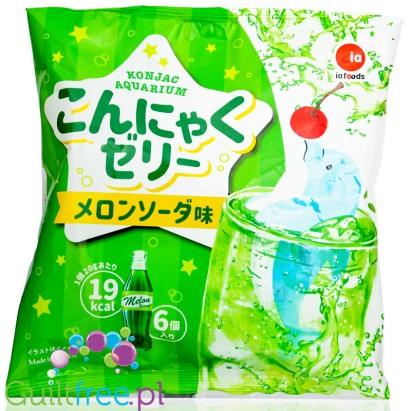 iaFoods Melon Soda Konjac Jelly - Japanese low calorie squeeze-it jelly candy