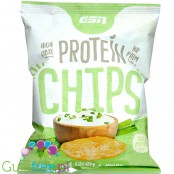 ESN Protein Chips Sour Cream & Onion - chipsy proteinowe 35% białka, Śmietankowo-Cebulowe