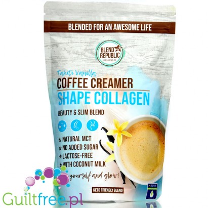 Blend Republic Coffee Creamer Shape Collagen Tahitian Vanilla - bezmleczna keto śmietanka do kawy z kolagenem & MCT