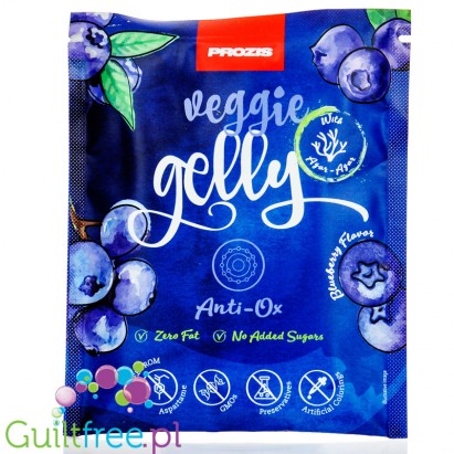 Prozis Veggie Gelly Agar-Agar Anti-Ox Blueberry - Sugar Free Vegan Jelly Dessert