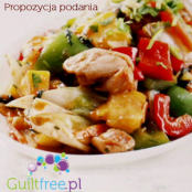 High protein and low fat meal, Chicken wok with sweet and sour sauce 
