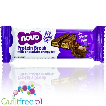 Novo Protein Break Bar - 3 Pak, no added sugar waffer filled with cream and enrobed with chocolate