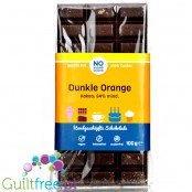 NO SUGAR SUGAR Schokolade Dunkle Orange - rzemieślnicza ciemna czekolada bez cukru z erytrolem i stewią, Pomarańcza