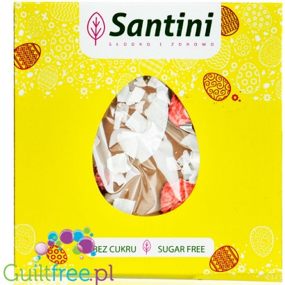 Santini Easter, sugar free milk chocolate with strwberry and coconut