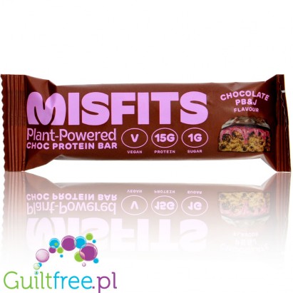 Misfits Vegan Protein Bar Chocolate Pb&J  - vegan protein bar