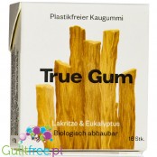 True Gum Liquorice & Eucalyptus - wegańska bio guma do żucia bez cukru i plastiku ze stewią i ksylitolem