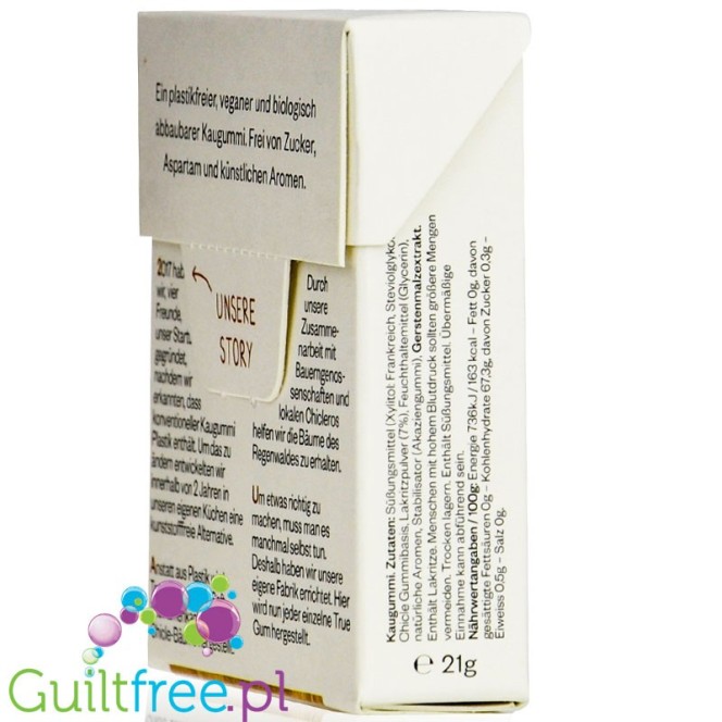 True Gum Liquorice & Eucalyptus -  sugar-free chewing gum