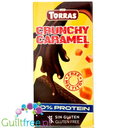 Torras Fitstyle MUST Crunchy Salted Caramel - bezglutenowa czekolada proteinowa bez cukru i maltitolu