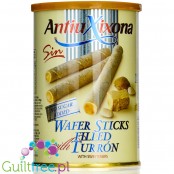 AntiuXixona Wafer Stickswith Turon - rurki waflowe z nadzieniem nugatowym bez cukru 200g