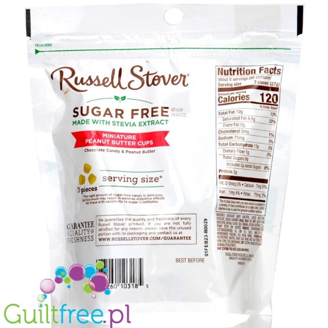 Russell Stover Sugar Free Miniature Peanut Butter Cups 7.5 oz. bag
