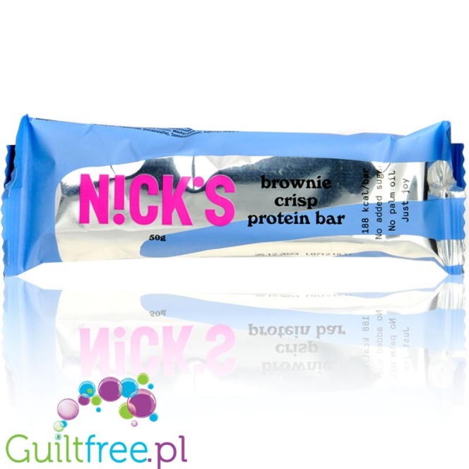 N!CK'S Nick's Brownie Crisp Protein Bar 50g, No Added Sugar, Gluten Free