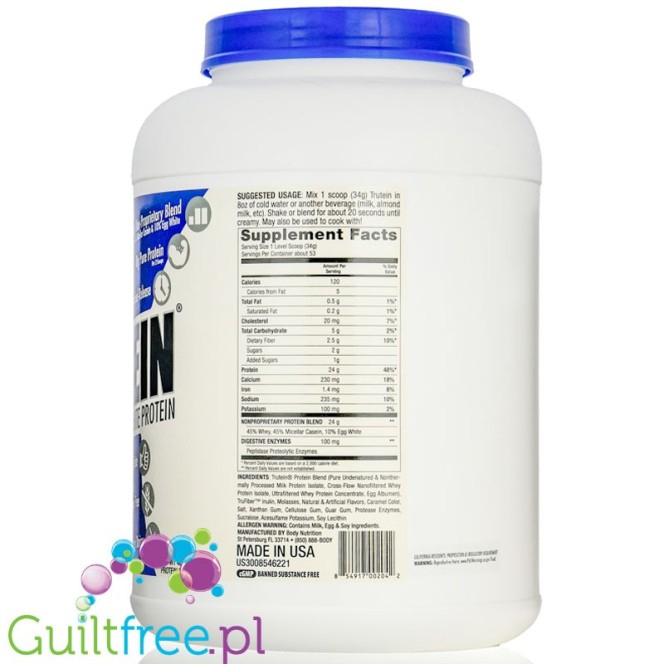 Trutein Salted Caramel / 4 lb - odżywka białkowa z WPI, WPC, kazeiną i albuminą jaj