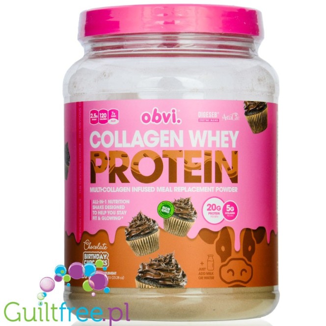 Obvi Collagen Protein Meal Replacement Chocolate Birthday Cupcakes
