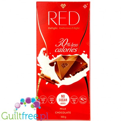 RED Chocolette no sugar added milk chocolate 30% less calories