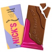 N!CK'S Nicks Milk Chocolate Caramel Crunch- mleczna czekolada z chrupiącym karmelem bez dodatku cukru ze stewią i erytrolem