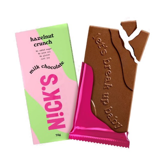N!CK'S Nicks Milk Chocolate Hazelnut Crunch 75g