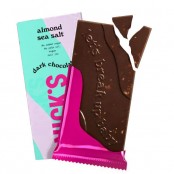 N!CK'S Nicks Dark Chocolate Almond Sea Salt vegan sugar & maltitol free chocolate bar