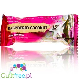 Maximuscle Raspberry Coconut - baton proteinowy 15g białka w 175kcal, smak Kokos, Malina & Biała Czekolada