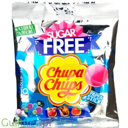 Chupa Chups Sugar Free Assorted Flavour Lollipops peg bag 10pcs