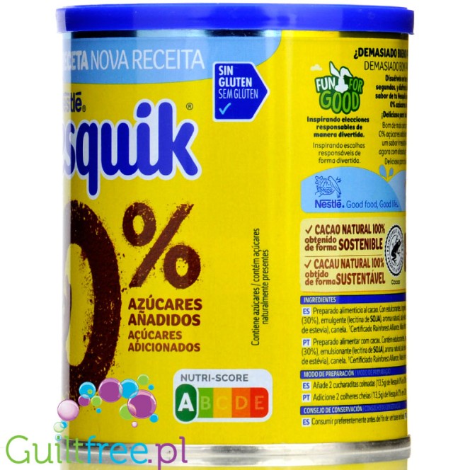 Nestlé Nesquik 0% - napój kakaowy bez cukru ze stewią 0,32kg