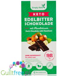 Simply Keto Dark Chocolate with Hazelnuts 125g