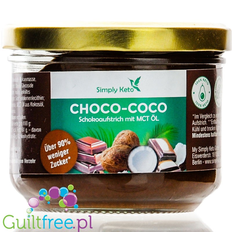 Simply Keto Chocolate Spread Choco-Coco - krem czekoladowo-kokosowy z MCT, ze stewią i erytrolem